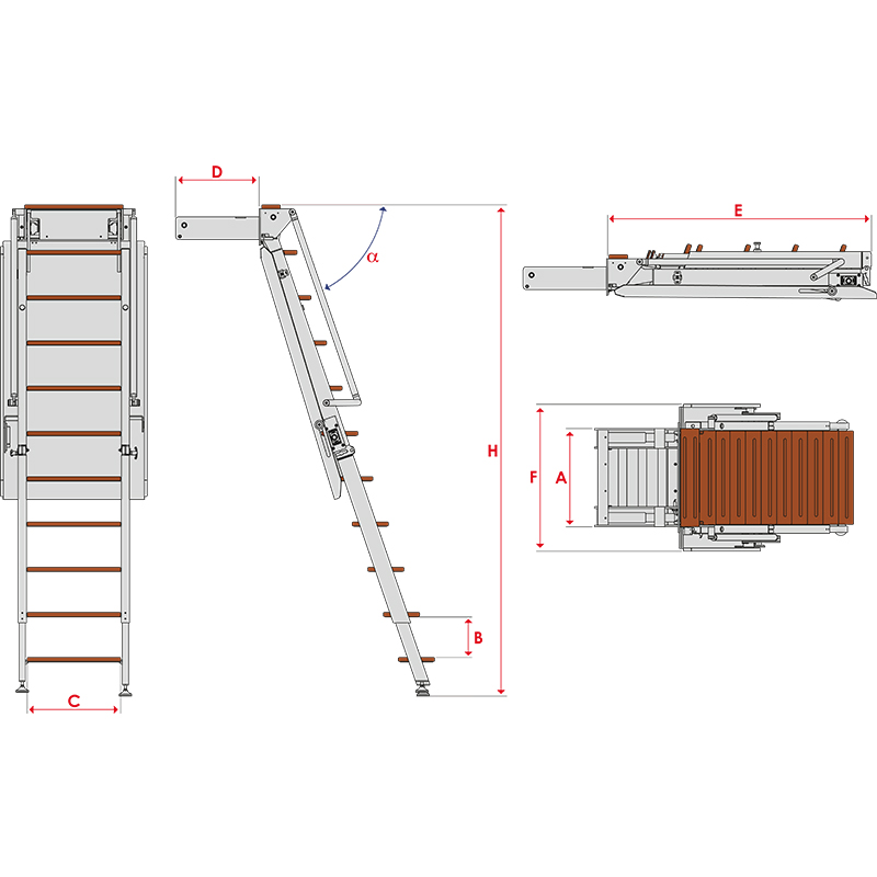 SEMIAUTOMATIC LADDER FOR ACCESS TO FLY 3246
